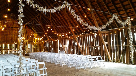 Wedding ceremony at Shanahan's Barn